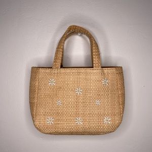 Urban Outfitters Straw Floral Print Shoulder Bag